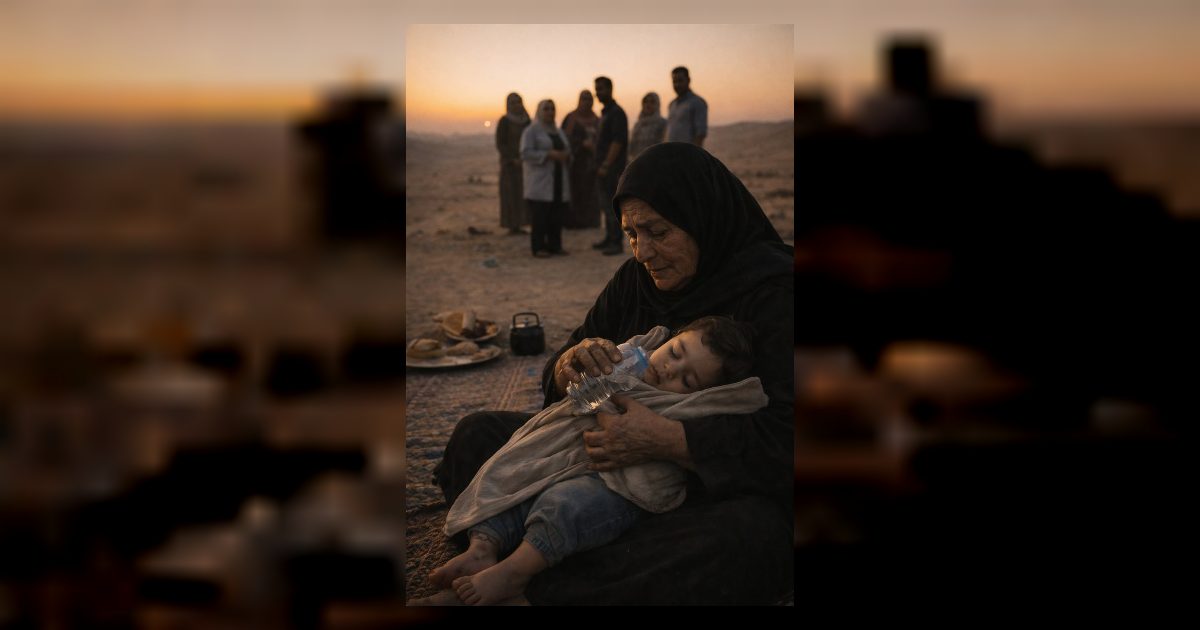 قصة حقيقية لطفل يحبو في الصحراء