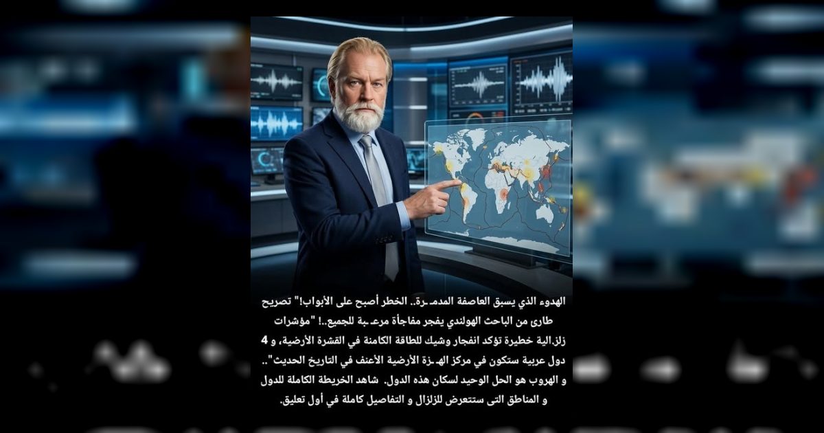 الهدوء الذي يسبق العاصفة المدمـ ـرة الـ 48 ساعة القادمة هي الأخـ ـطر في تار.يخ البشرية.. الأرض تغـ لي من الداخل!” تحذير عاجل من خبير الزلاز.ل الهولندي يثير ذ.عر